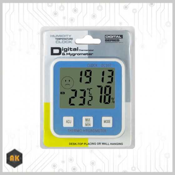 Θερμόμετρο - Υγρόμετρο Ψηφιακό με ρολόϊ DC107 CHR