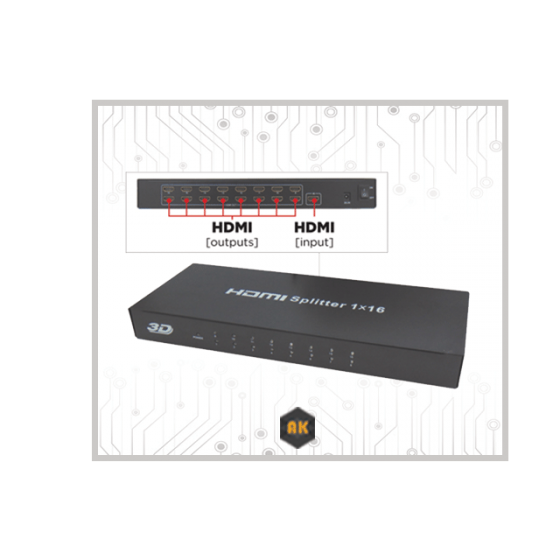 DATA SWITCH HDMI SPLITTER ΟΙΚ. 1 ΣΕ 16 ΟΘΟΝΕΣ 3D 1.4 SUT