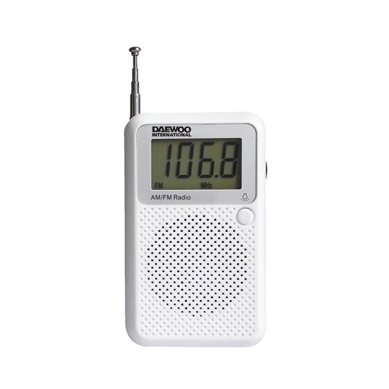 Ραδιόφωνο ΑΜ/FM της Daewoo με φωτιζόμενη οθόνη DRP-115 ΛΕΥΚΟ