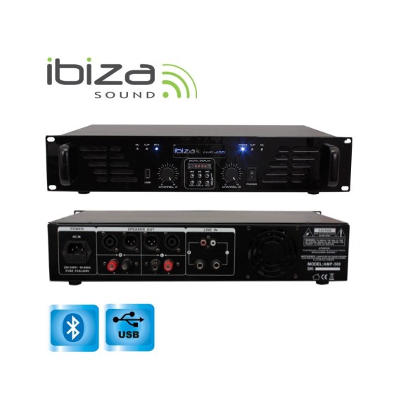 PA Ενισχυτής με USB και Bluetooth 2x240W από την Ibiza Sound AMP300USB-BT